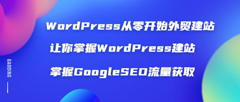 （1806期）WordPress从零开始外贸建站：让你掌握WordPress建站 掌握GoogleSEO流量获取-副业网