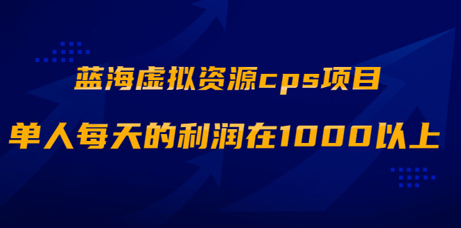 （1887期）蓝海虚拟资源cps项目，目前最高单人每天的利润在1000以上【视频课程】-副业网