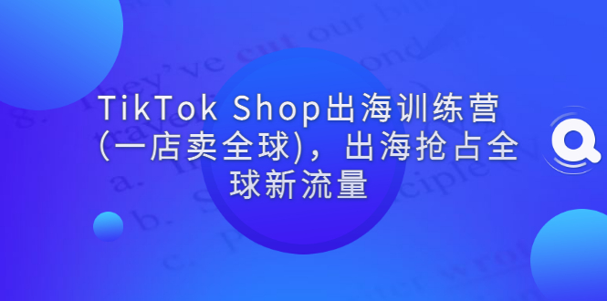 （2787期）TikTok Shop出海训练营（一店卖全球)，出海抢占全球新流量-副业网