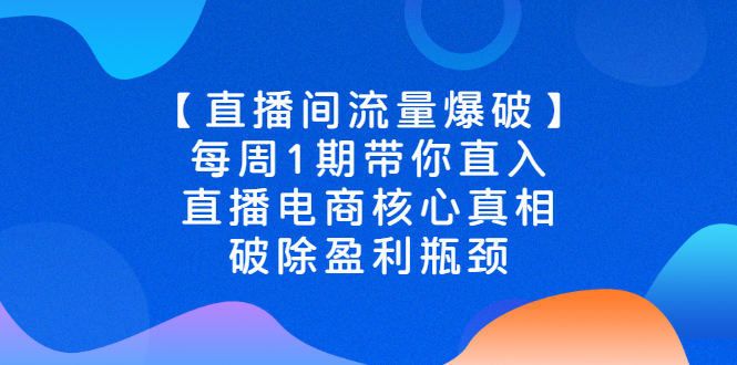 （2542期）【直播间流量爆破】每周1期带你直入直播电商核心真相，破除盈利瓶颈-副业网