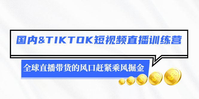 （2478期）国内&TIKTOK短视频直播训练营，全球直播带货的风口赶紧乘风掘金-副业网