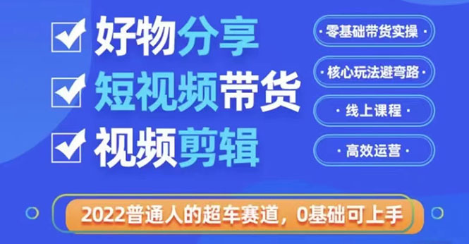 （3240期）2022普通人的超车赛道「好物分享短视频带货」利用业余时间赚钱-副业网