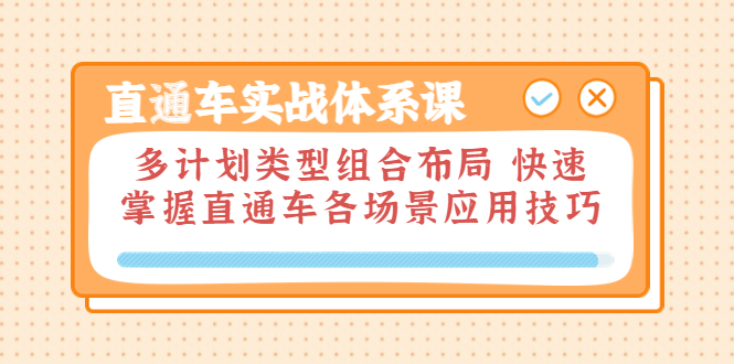 （3475期）直通车实战体系课：多计划类型组合布局 快速掌握直通车各场景应用技巧-副业网