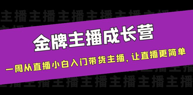 （3953期）金牌主播成长营，一周从直播小白入门带货主播，让直播更简单-副业网