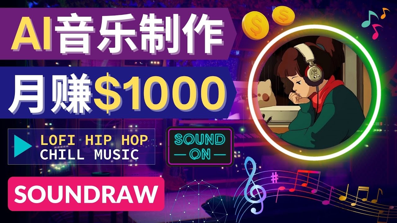 （4251期）无需任何音乐基础： 使用AI软件制作Lofi Hip Hop Chill Music 月赚1000美元-副业网