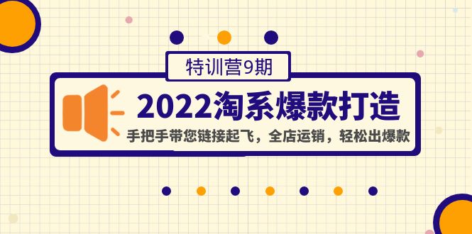 （4334期）2022淘系爆款打造特训营9期：手把手带您链接起飞，全店运销，轻松出爆款-副业网