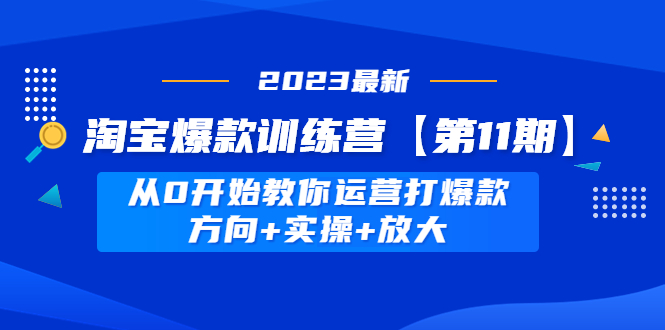 （4784期）淘宝爆款训练营【第11期】 从0开始教你运营打爆款，方向+实操+放大-副业网