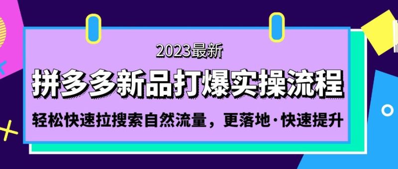 （5036期）拼多多-新品打爆实操流程：轻松快速拉搜索自然流量，更落地·快速提升!-副业网