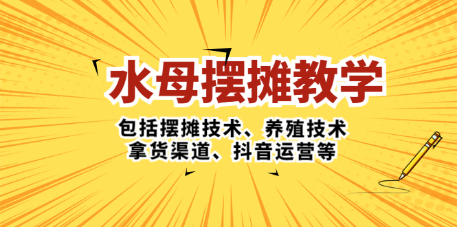 （5197期）水母·摆摊教学，包括摆摊技术、养殖技术、拿货渠道、抖音运营等-副业网