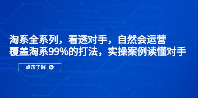 （5233期）淘系全系列，看透对手，自然会运营，覆盖淘系99%·打法，实操案例读懂对手-副业网