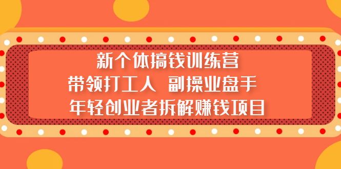 （5308期）新个体搞钱训练营：带领打工人 副操业盘手 年轻创业者拆解赚钱项目-副业网