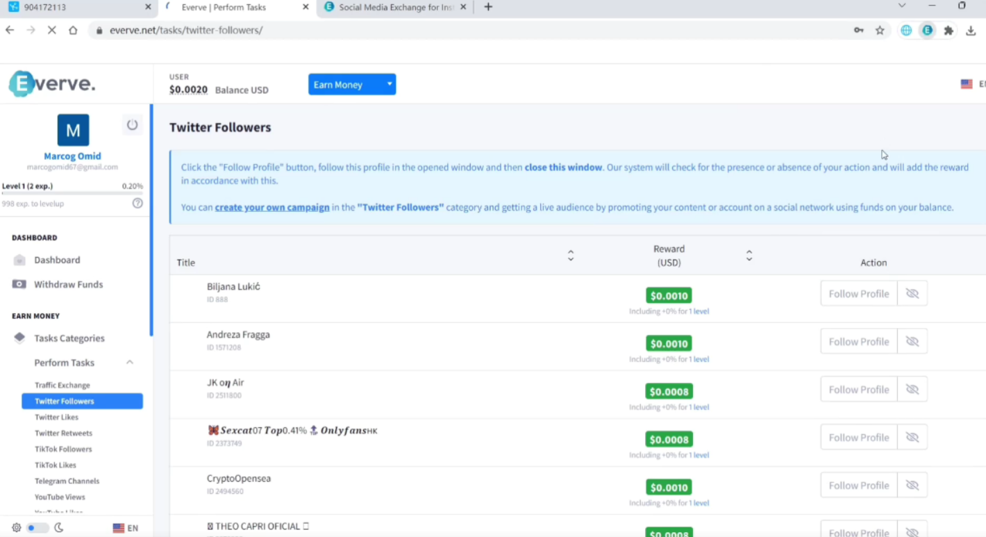 图片[3]-（5436期）外面收费1988海外平台点赞关注全自动挂机项目 单机一天30美金【脚本+教程】-副业网