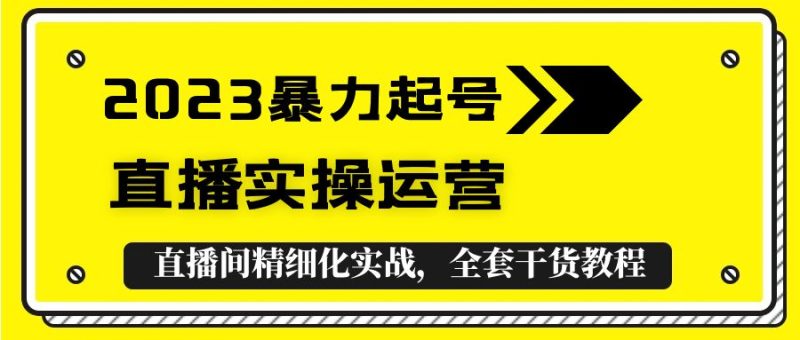 （5475期）2023暴力起号+直播实操运营，全套直播间精细化实战，全套干货教程！-副业网