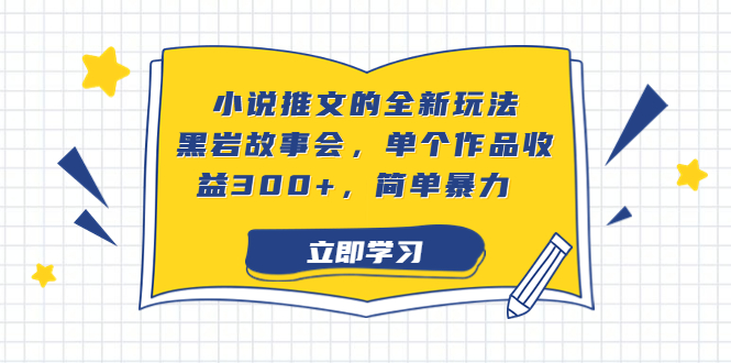 （6849期）小说推文的全新玩法，黑岩故事会，单个作品收益300+，简单暴力-副业网