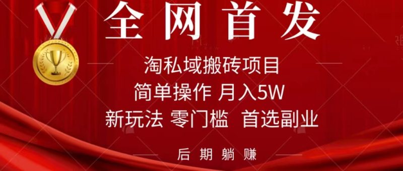 （7473期）淘私域搬砖项目，利用信息差月入5W，每天无脑操作1小时，后期躺赚-副业网