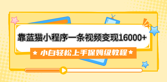 （7595期）靠蓝猫小程序一条视频变现16000+小白轻松上手保姆级教程（附166G资料素材）-副业网