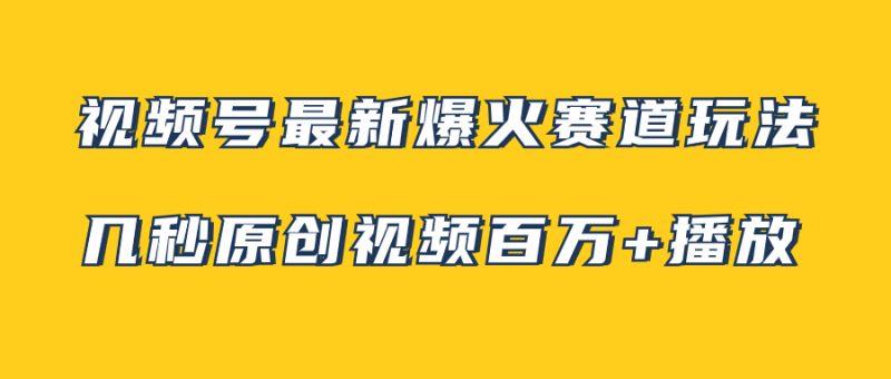 （7917期）视频号最新爆火赛道玩法，几秒视频可达百万播放，小白即可操作（附素材）-副业网