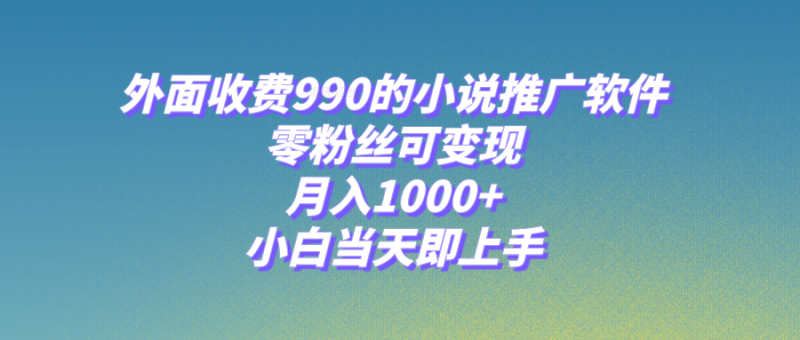 （8016期）小说推广软件，零粉丝可变现，月入1000+，小白当天即上手【附189G素材】-副业网