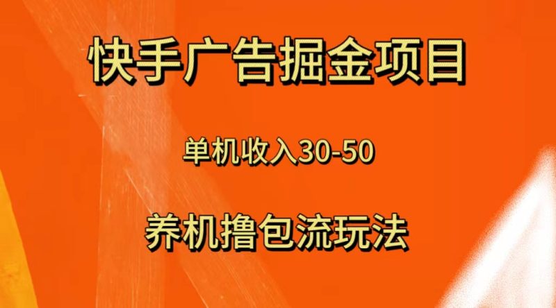 （8051期）快手极速版广告掘金项目，养机流玩法，单机单日30—50-副业网