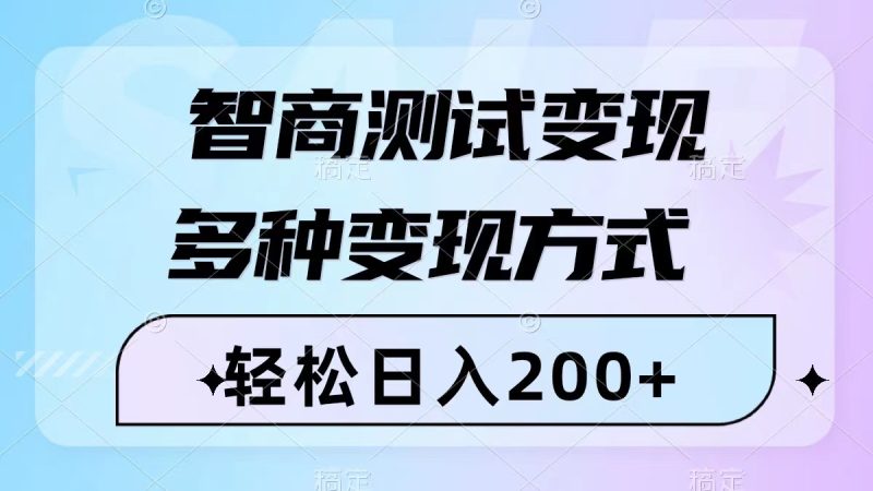 （8049期）智商测试变现，轻松日入200+，几分钟一个视频，多种变现方式（附780G素材）-副业网