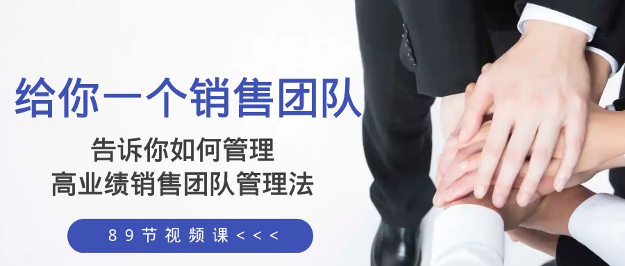 （8169期）给你 一个销售团队，告诉你如何管理，高业绩销售团队管理法（89节课）-副业网