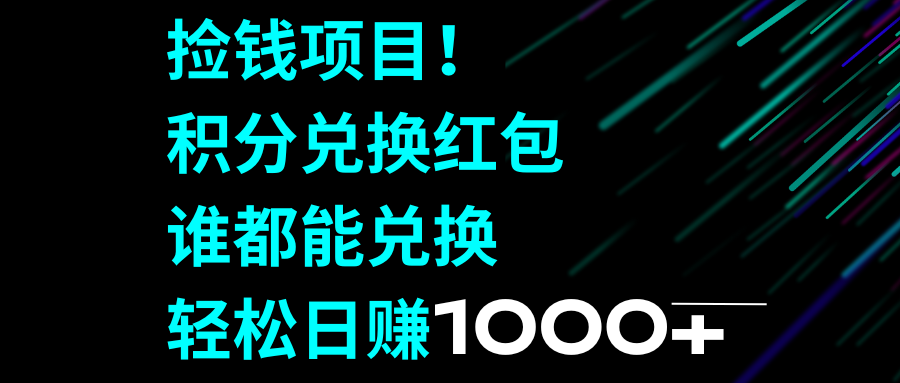 （8378期）捡钱项目！积分兑换红包，谁都能兑换，轻松日赚1000+-副业网