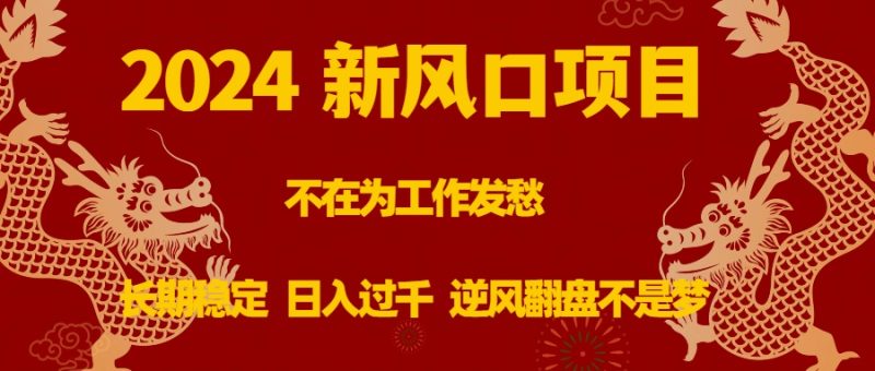 （8587期）2024新风口项目，不在为工作发愁，长期稳定，日入过千 逆风翻盘不是梦-副业网