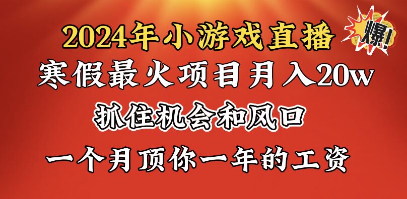 （8778期）2024年寒假爆火项目，小游戏直播月入20w+，学会了之后你将翻身-副业网