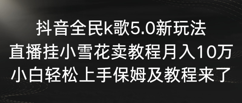 （9021期）抖音全民k歌5.0新玩法，直播挂小雪花卖教程月入10万，小白轻松上手，保…-副业网