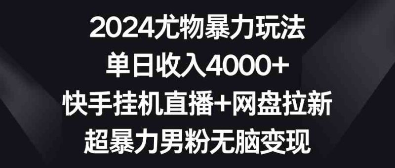 (9074期)2024尤物暴力玩法 单日收入4000+快手挂机直播+网盘拉新 超暴力男粉无脑变现-副业网