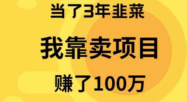 （9100期）当了3年韭菜，我靠卖项目赚了100万-副业网