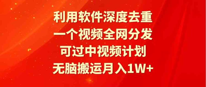 （9224期）利用软件深度去重，一个视频全网分发，可过中视频计划，无脑搬运月入1W+-副业网