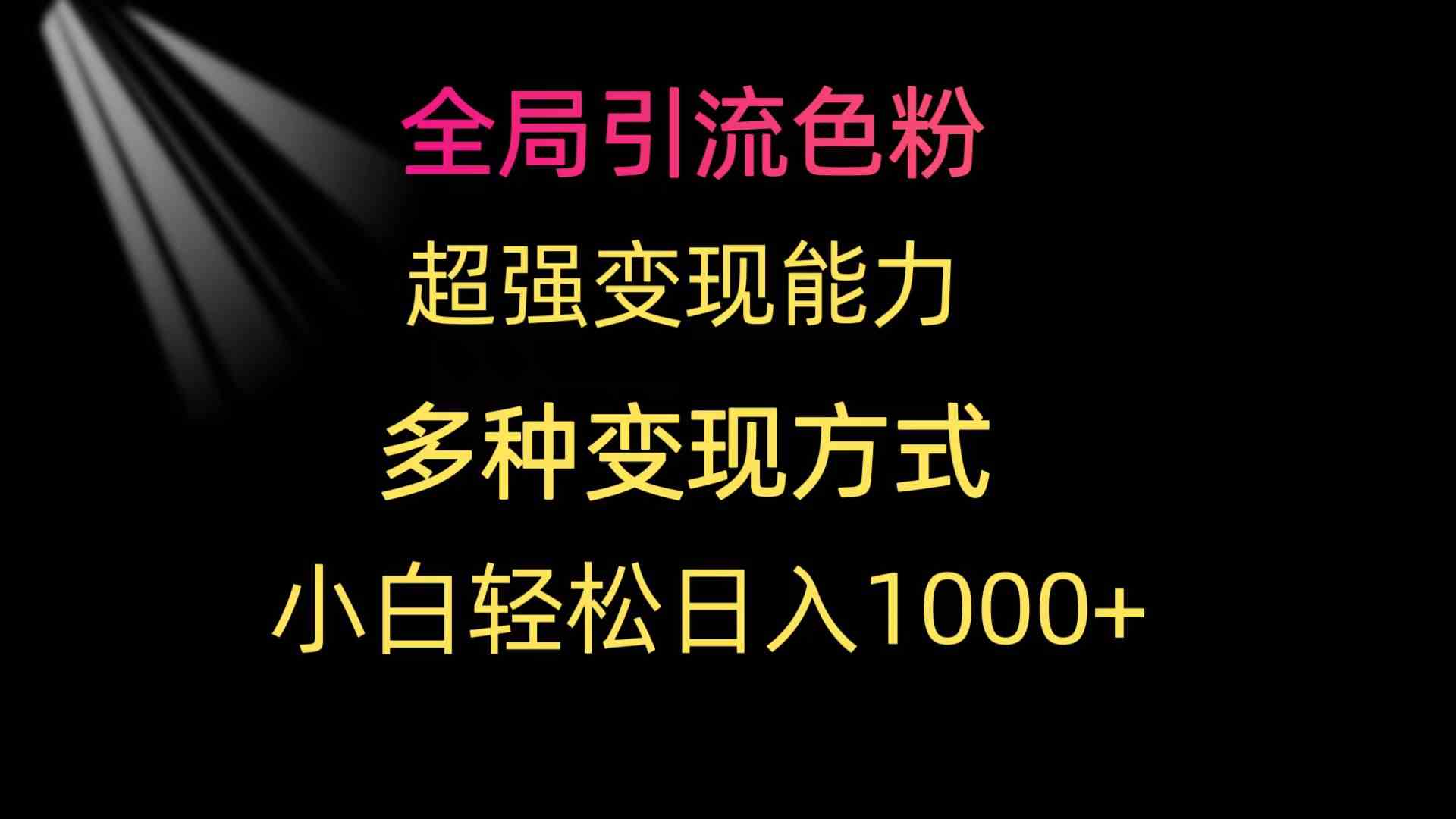 （9680期）全局引流色粉 超强变现能力 多种变现方式 小白轻松日入1000+-副业网