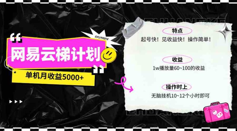 （10063期）最新网易云梯计划网页版，单机月收益5000+！可放大操作-副业网