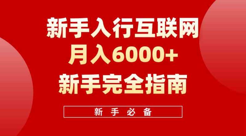 (10058期)互联网新手月入6000+完全指南 十年创业老兵用心之作,帮助小白快速入门-副业网