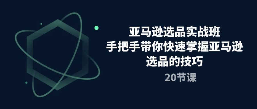 （10533期）亚马逊选品实战班，手把手带你快速掌握亚马逊选品的技巧（20节课）-副业网