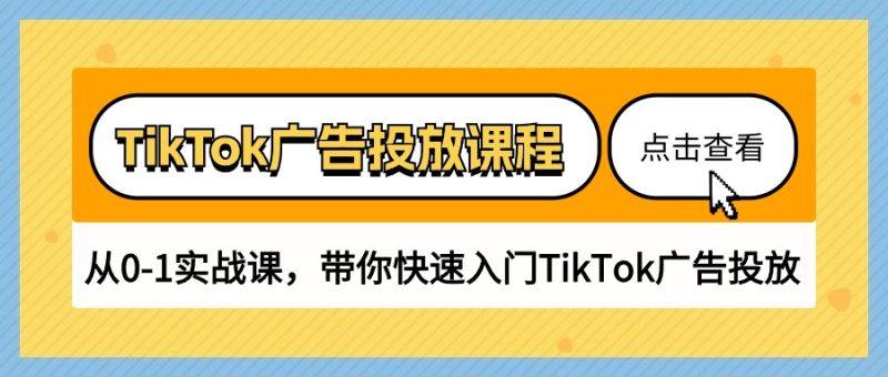 （10731期）TikTok广告投放课程，从0-1实战课，带你快速入门TikTok广告投放（30节课）-副业网