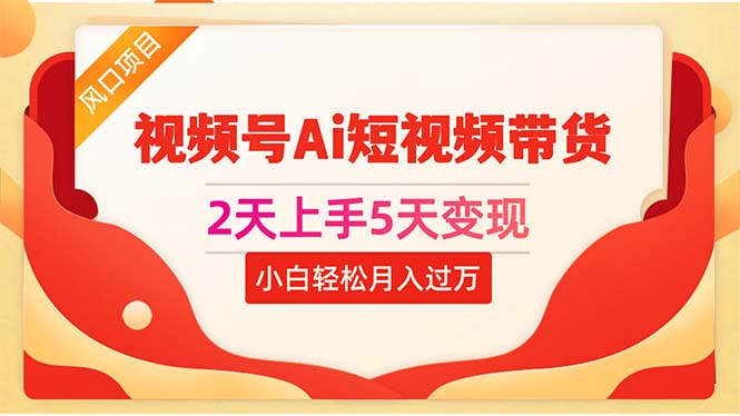 （10807期）2天上手5天变现视频号Ai短视频带货0粉丝0基础小白轻松月入过万-副业网