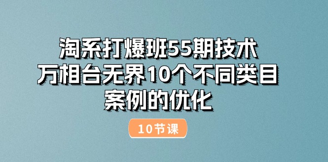 （10996期）淘系打爆班55期技术：万相台无界10个不同类目案例的优化（10节）-副业网