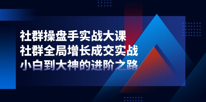 （11058期）社群-操盘手实战大课：社群 全局增长成交实战，小白到大神的进阶之路-副业网