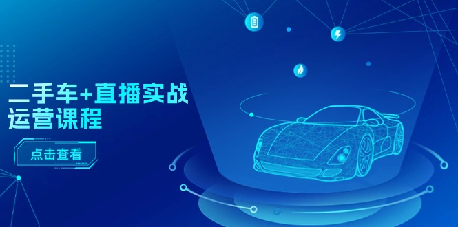 （11166期）二手车+直播实战运营课程：直播推荐/短视频推荐/千川投放/直播全流程-副业网