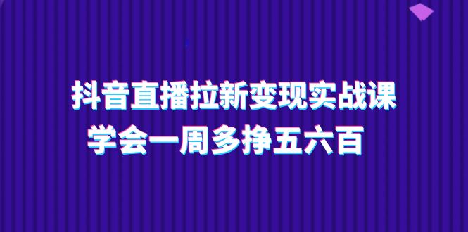 （11254期）抖音直播拉新变现实操课，学会一周多挣五六百（15节课）-副业网