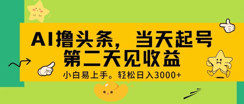 （11314期） AI撸头条，轻松日入3000+，当天起号，第二天见收益。-副业网