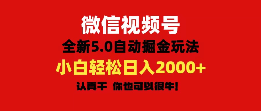 （11332期）微信视频号变现，5.0全新自动掘金玩法，日入利润2000+有手就行-副业网