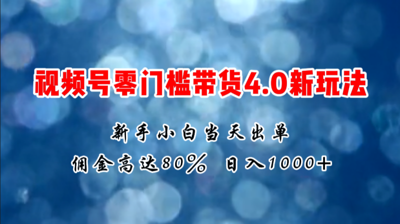 （11358期）微信视频号零门槛带货4.0新玩法，新手小白当天见收益，日入1000+-副业网