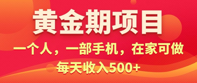 (11527期)黄金期项目,电商搞钱!一个人,一部手机,在家可做,每天收入500+-副业网