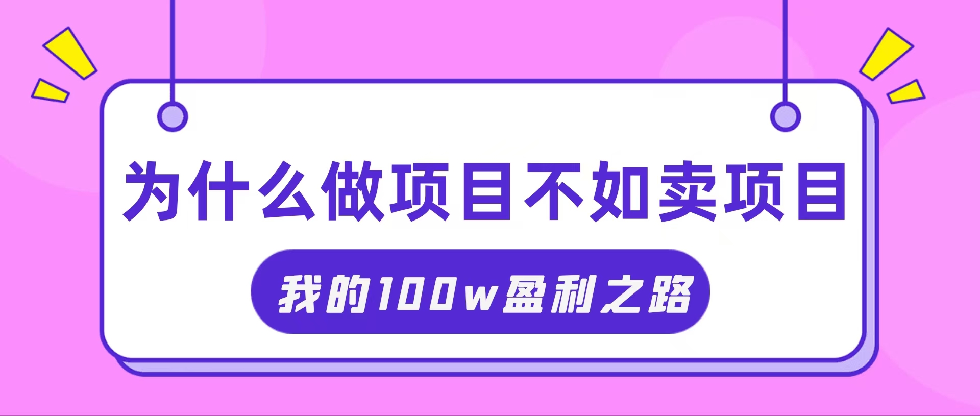 （11893期）抓住互联网创业红利期，我通过卖项目轻松赚取100W+-副业网