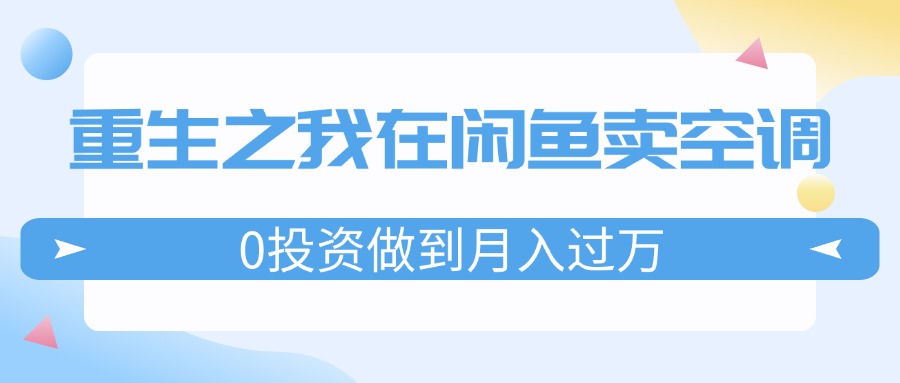 （11962期）重生之我在闲鱼卖空调，0投资做到月入过万，迎娶白富美，走上人生巅峰-副业网