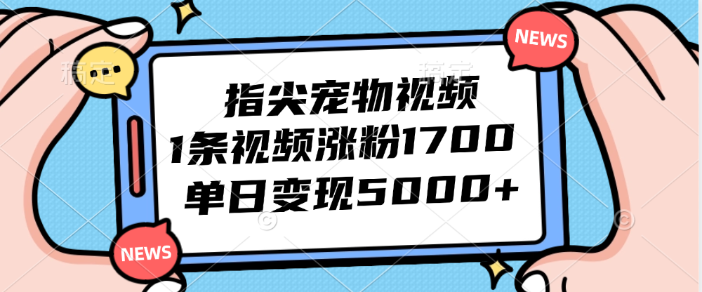 （12549期）指尖宠物视频，1条视频涨粉1700，单日变现5000+-副业网