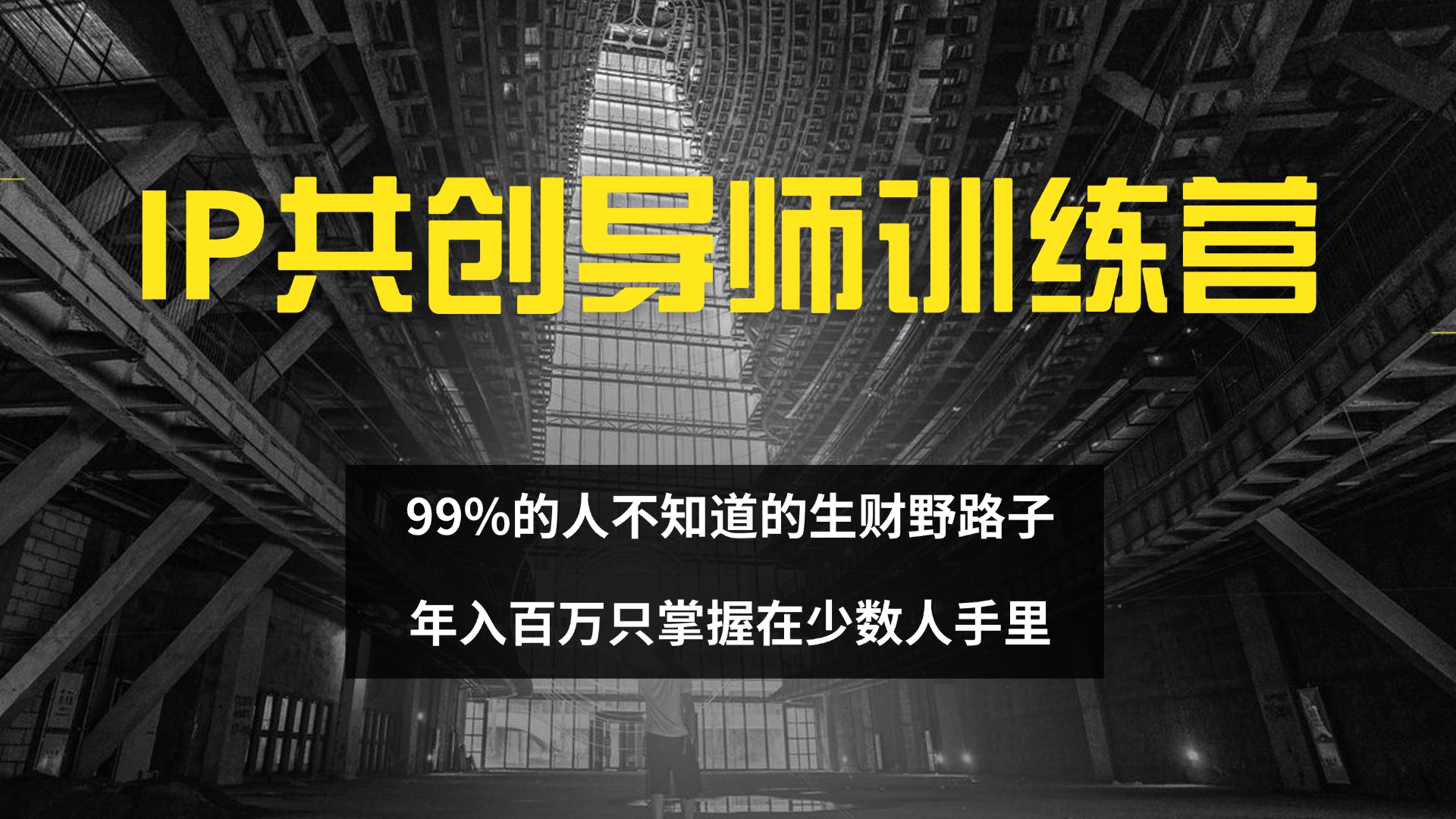 （12504期）IP共创导师训练营 99%的人不知道的生财野路子 只掌握在少数人手里-副业网